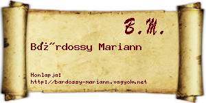 Bárdossy Mariann névjegykártya