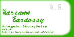 mariann bardossy business card